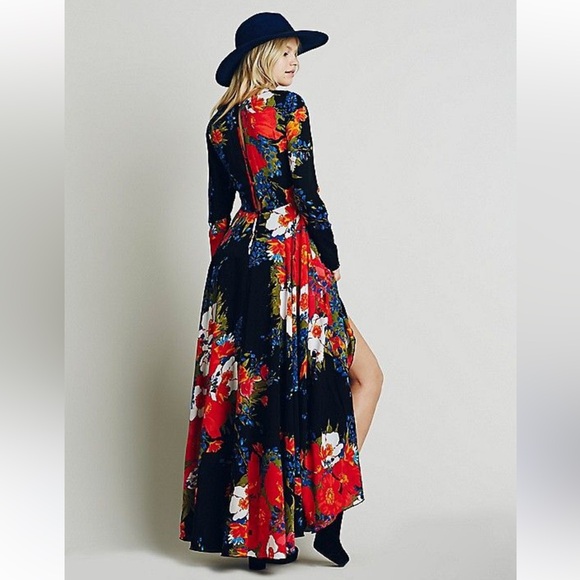 Free People Floral Maxi Long Sleeve Dress - Picture 1 of 15